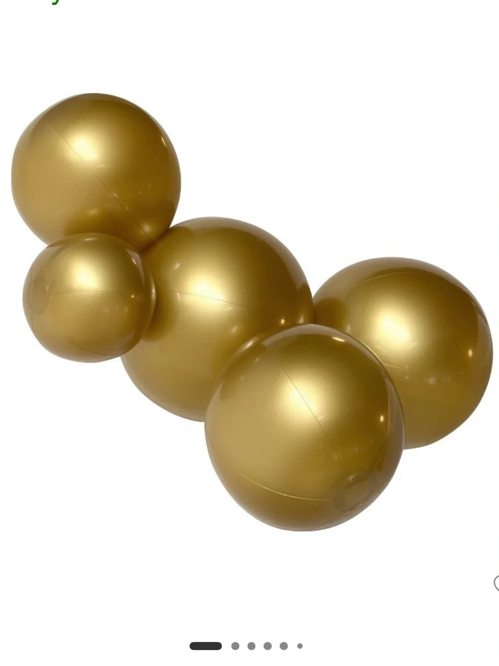 MINNIDIP Balloon Garland 5 Cluster in Gold Metallic new